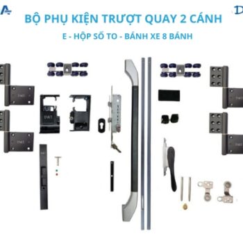 Bộ phụ kiện trượt quay 2 cánh E hộp số to bánh xe 8 bánh