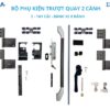 Bộ phụ kiện trượt quay 2 cánh E tay cài bánh xe 8 bánh