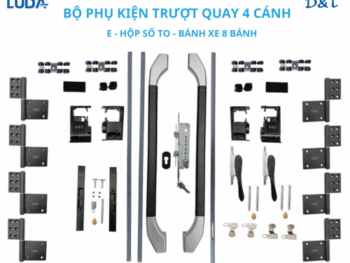 Bộ phụ kiện trượt quay 4 cánh E hộp số to bánh xe 8 bánh